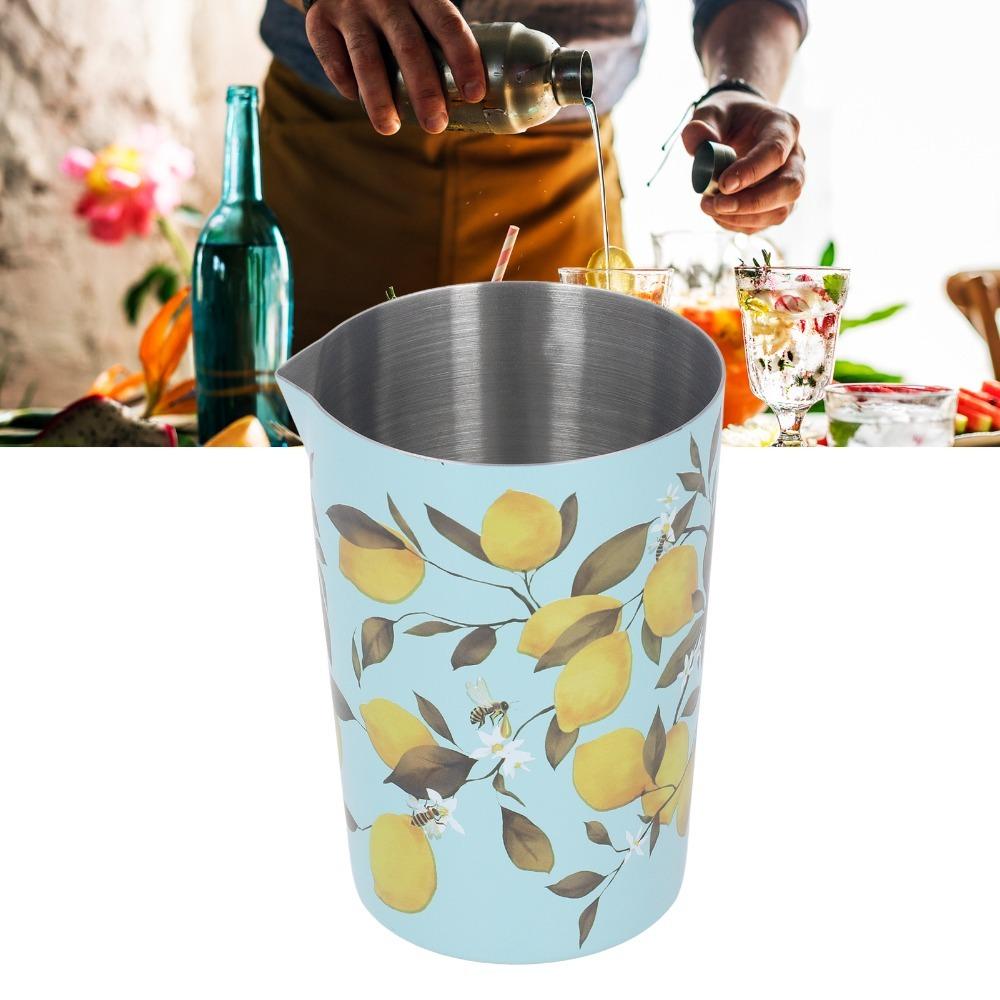 Rust Proof Bartending Cup Vintage Print Cocktail Shakers Unbreakable Mixing Cup Kitchen