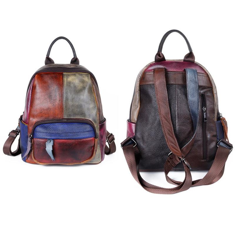 Женские рюкзаки из натуральной кожи, винтажные сумки классического дизайна для женских модных рюкзаков