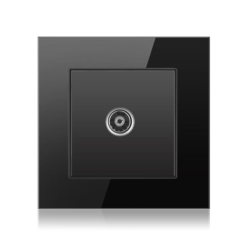 Cat6 Rj45 настенная розетка сетевая розетка с телевизором настенная двойная розетка для передачи данных телефонная панель из закаленного стекла настенная компьютерная сетевая розетка