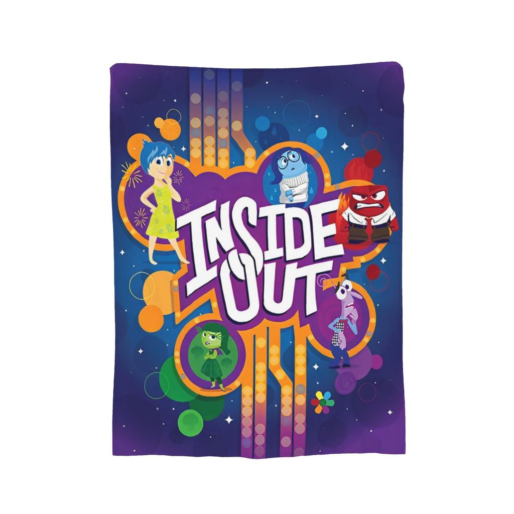 Inside Out Wool Blanket Cartoon Action Comedy Funny Throw Blankets for Sofa Bedding Lounge 125*100cm Rug Piece,