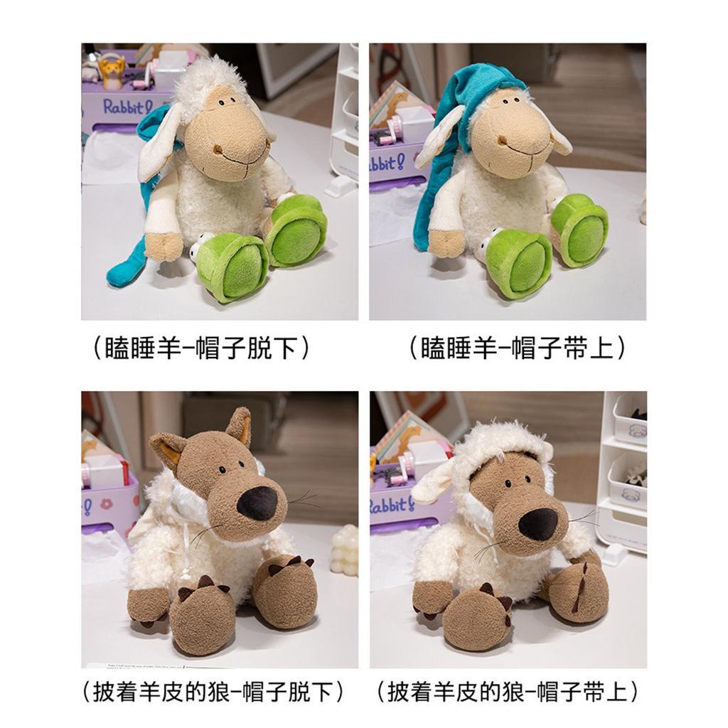 Куклы волки в шерсти, плюшевые игрушки волки, имитация кукол волков, тканевые куклы, волки в шерстяных пальто