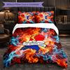 Netherlands Football Pattern 3 Pieces Bedding Set Soft Microfiber Duvet Cover with Pillow Cases for Bedroom