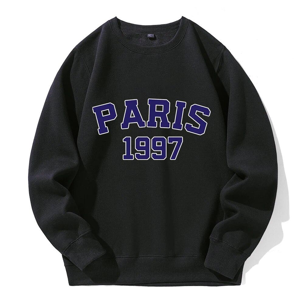 Париж 1997 года, толстовки с принтом Street City, модные новинки унисекс, классическая трендовая одежда, свободная флисовая толстовка большого размера