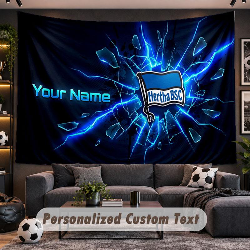 Wall Hanging Tapestry Custom Namehertha bsc Pattern Personalized Printed Fabric Wall Decor