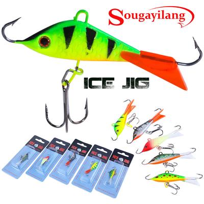 Рыболовные приманки Наживка для зимней рыбалки Жесткая приманка для зимней ловли с 3D-глазами и тройным крючком Рыболовные снасти