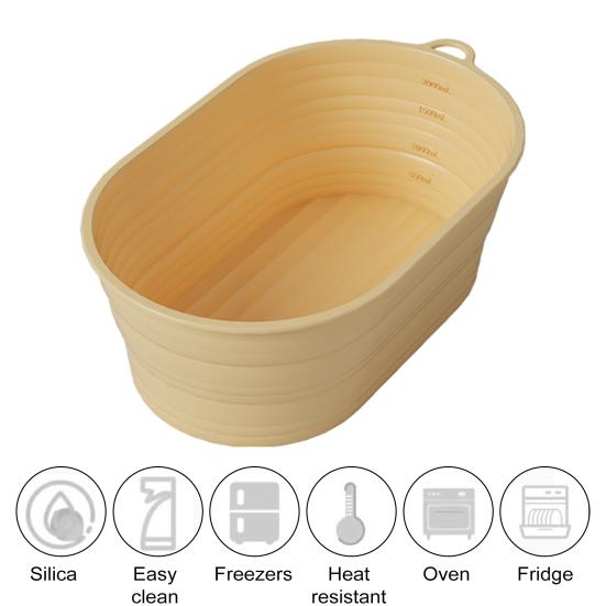 Силиконовая корзина для брожения хлеба, круглая овальная коробка для расстойки теста, безопасная складная духовка, принадлежности для выпечки на закваске для дома