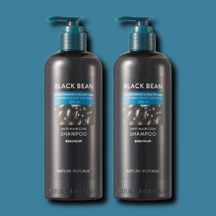 Nature Republic Black Bean Hair Loss Improvement Shampoo 520ml x 2 (30223649)