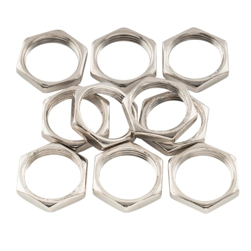 Musiclily Pro M12x0.75 Jack Nuts for Metric Guitar/Bass Cylinder Jacks, Nickel (Pack of 10)