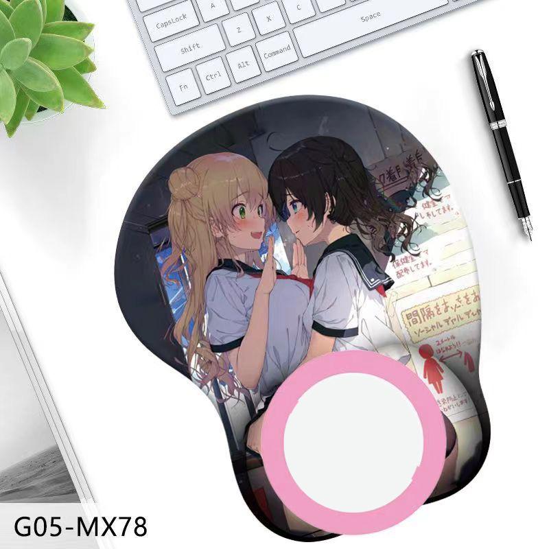 3D силиконовый коврик для мыши с анимационным персонажем, трехмерный коврик для мыши на запястье, ягодицы