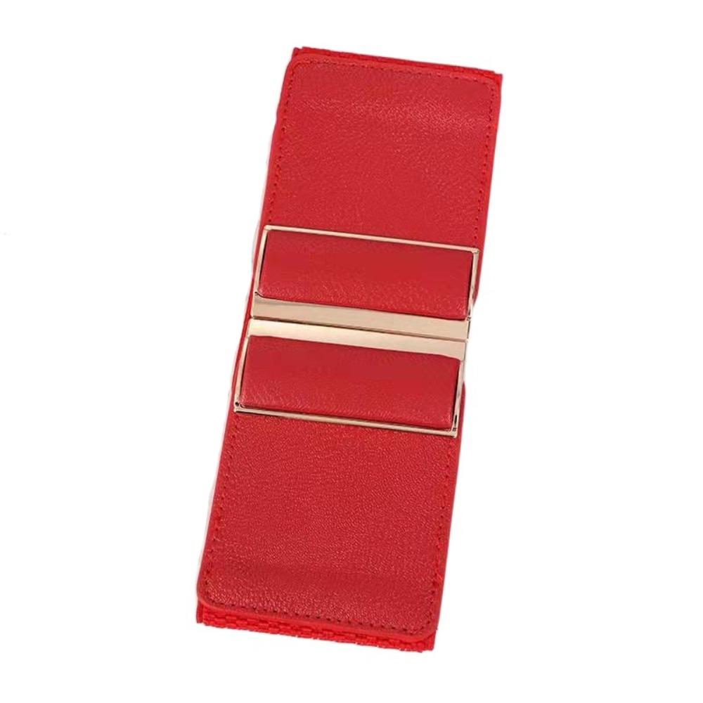 Waist Defining Elastic Wide Belts Solid Color Dress Belt Stretch Waistband Coat Accessories