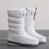 Waterproof Round Toe Platform Half High Plush Women's Snow Boots Trend 2025 Large Size Warm Winter Non Slip New In Ladies Shoes
