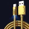 Золотой роскошный металлический кабель для передачи данных Type C USB сверхбыстрый зарядный шнур для Samsung Xiaomi Oppo Vivo мобильный телефон быстрая зарядка