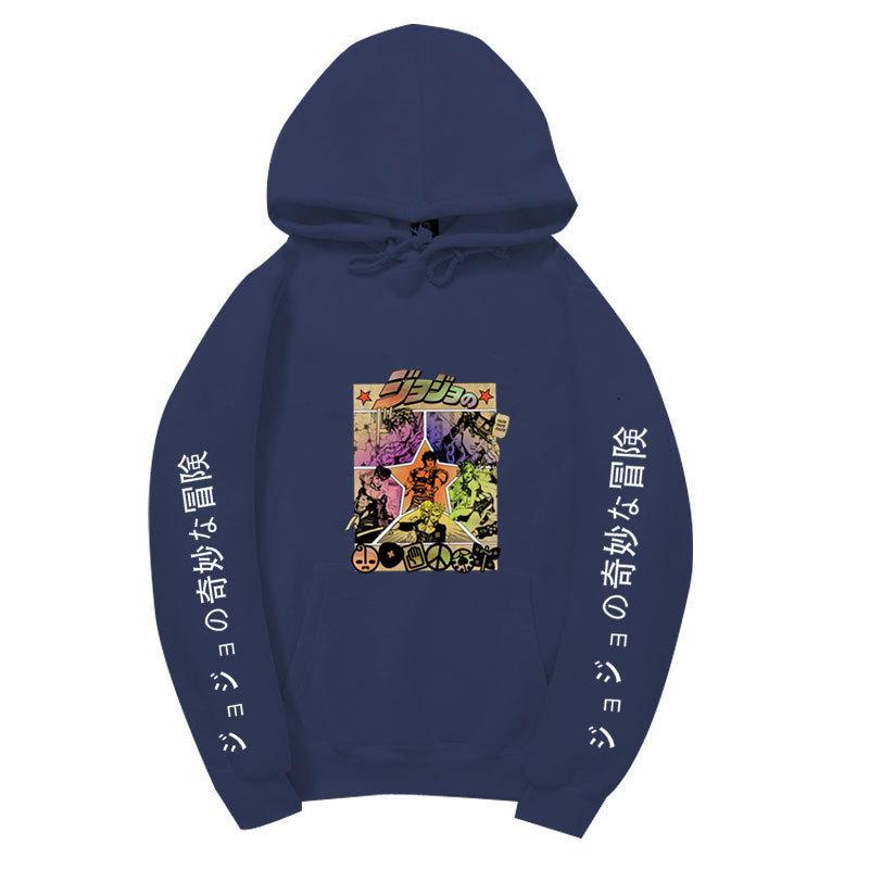 Толстовка JoJo's Bizarre Adventure Унисекс Флисовая Свитшот Цветной Принт Манга Осень Зима Пуловер