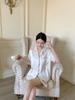 French lapel print loungewear set, summer cool pajamas are thin and cover the meat, and pajamas are worn outside the home.