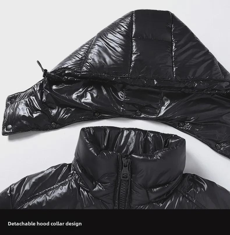 Men's Gray Duck Down Hooded Jacket - Warm, Stylish, and Perfect for Autumn and Winter