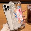 Для iPhone 16 Pro Max 16E 15 Pro 14 13 12 11 Чехол для телефона Прозрачный с цветочным принтом Противоударный Мягкий силиконовый Ударопрочный Защита объектива Бампер