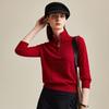 Zhaojun Women's Chinese Style Mock Neck Thickened Cashmere Sweater