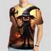 T Shirts for Men Adults Kids Halloween Horror Witch Scary Pumpkin 3D Full Print Tshirt Crewneck T-Shirt Halloween 2024 New