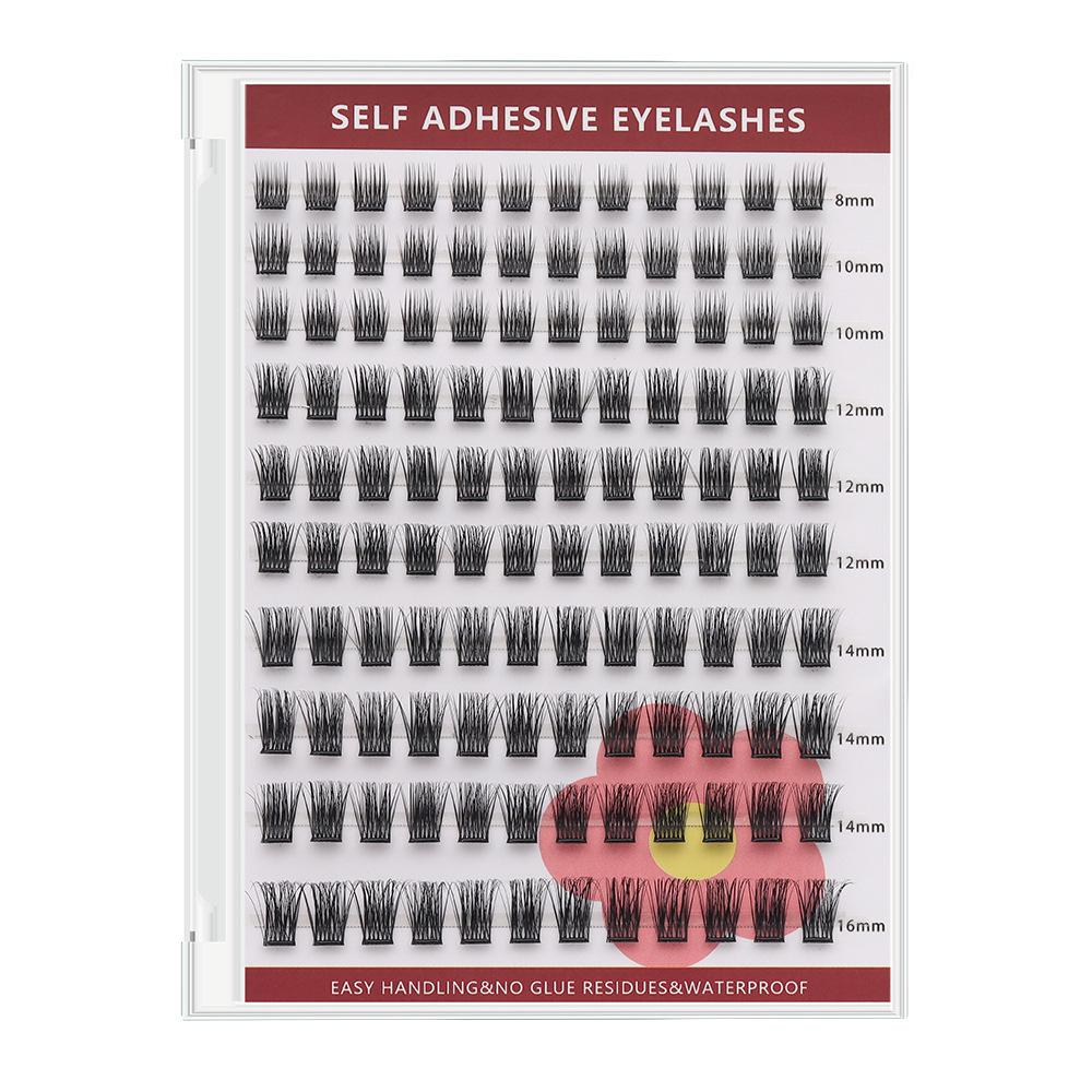 Large-capacity self-adhesive false eyelash set, mixed lengths, various styles, no glue needed, long-lasting waterproof and sweatproof
