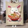 8 Sizes Anime Ramen Printed Blanket Warm Soft and Comfortable Home Travel Blanket Sofa Bedding Cover Blanket Kids Gamer Gift