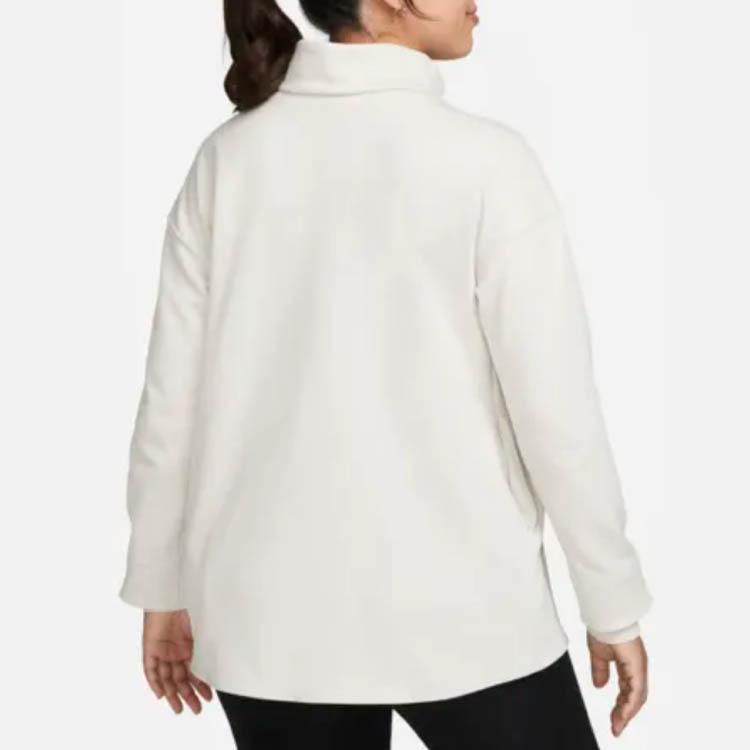 Nike Серия для беременных Однотонный быстросохнущий пуловер Дизайн с разрезами Повседневная футболка с длинным рукавом Женские топы Светло-красный Древесно-коричневый DR1595-104