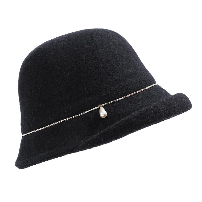 Высококачественная шляпа из новой шерсти женская осенне-зимняя модная шляпа-котелок с загнутыми полями, темпераментная шляпа-ведро знаменитости, элегантная шляпа-клош