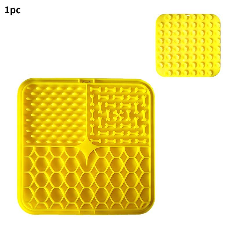 1pc Pet Lick Silicone Mat Dog Slow Food Plate Bathing Distraction Sucker Food Training Feeder Pet Supply