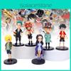 Забавный мультяшный аниме набор фигурок персонажей из ПВХ с дизайнами Луффи, Эйса, Санджи, Робин