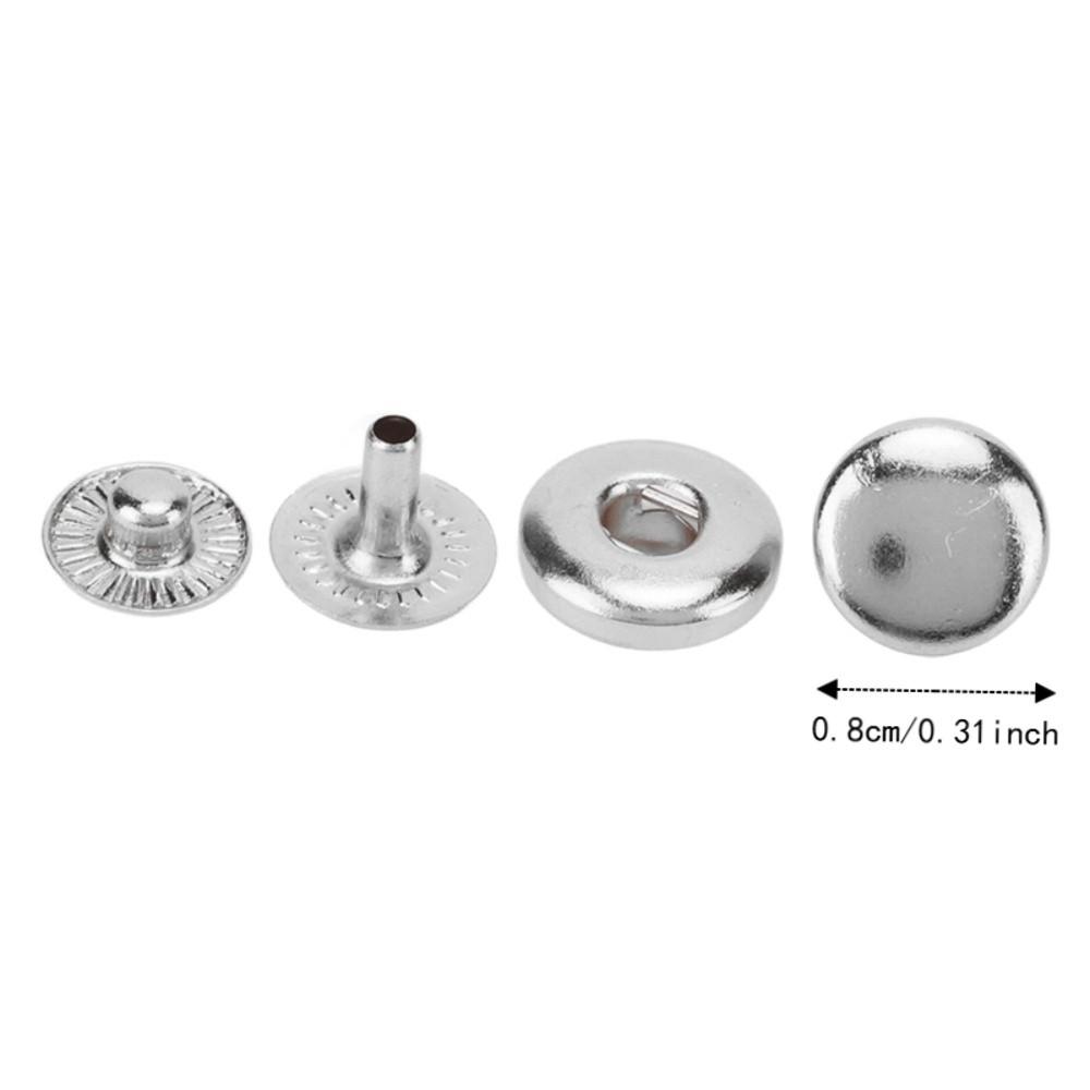 200set Rounded Sewing Leather Snaps 8mm Size Metal Snap Fasteners Leather Craft DIY
