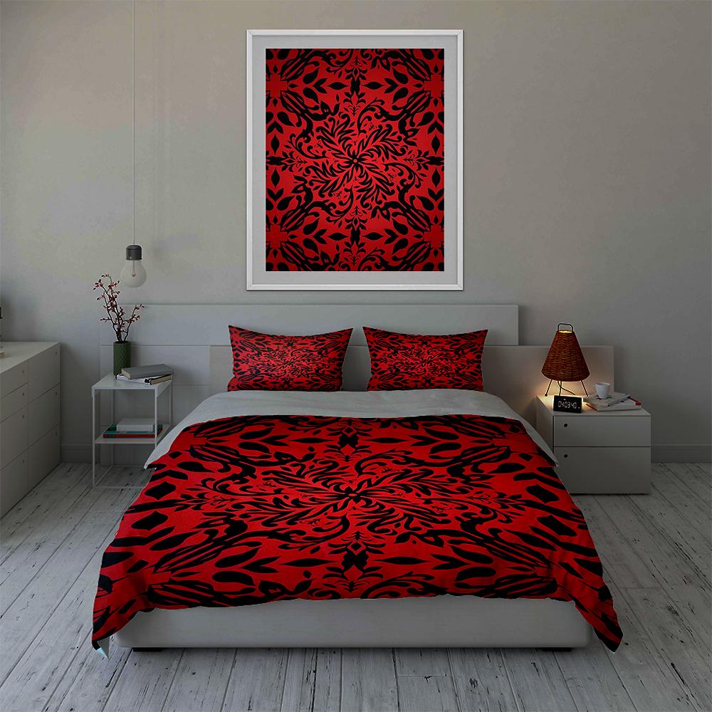 Bold, floral, symmetrical. Bedding Duvet cover sets Duvet covers Pillowcases gifts (1 * Duvet Cover 2 * Pillowcases, without duvet insert)