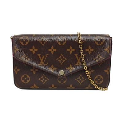 [Б/У] Сумка Felicie Pochette Classic, Канва с покрытием Monogram и Кожа, Три в одном, На цепочке - Очень хорошее состояние #6PDMTB