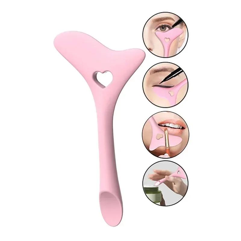 Многофункциональный трафарет для подводки глаз, кончики крыльев, силиконовая подводка для глаз, помощь в нанесении помады, многоразовые инструменты для макияжа