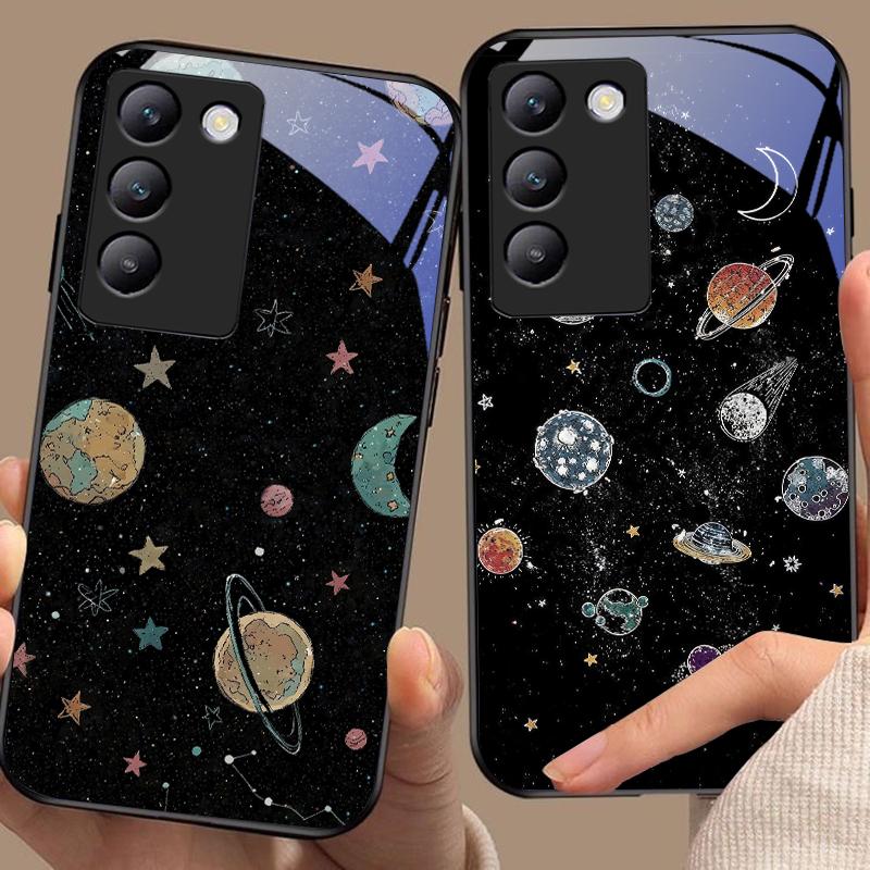 Чехол для телефона Astronaut Planet для Y72 33S 11 03 36 96 Lite 35 16 Iqoo 12 V40 SE 5G 29 40 21 30 X80 Pro Vivo из закаленного стекла