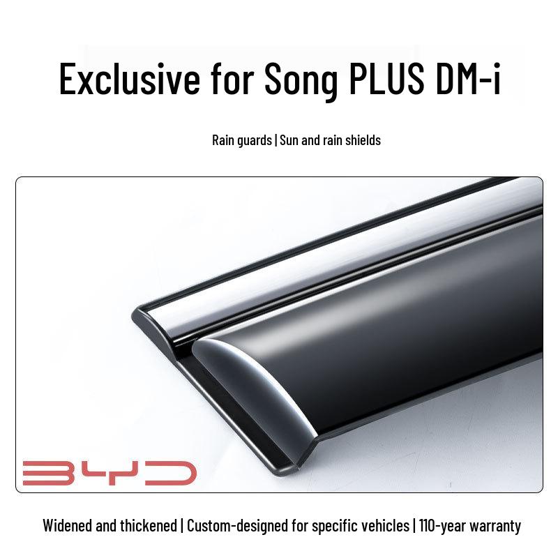 Дефлекторы окон BYD Song PLUS DMI - Ветровики с защитой от дождя для электромобиля