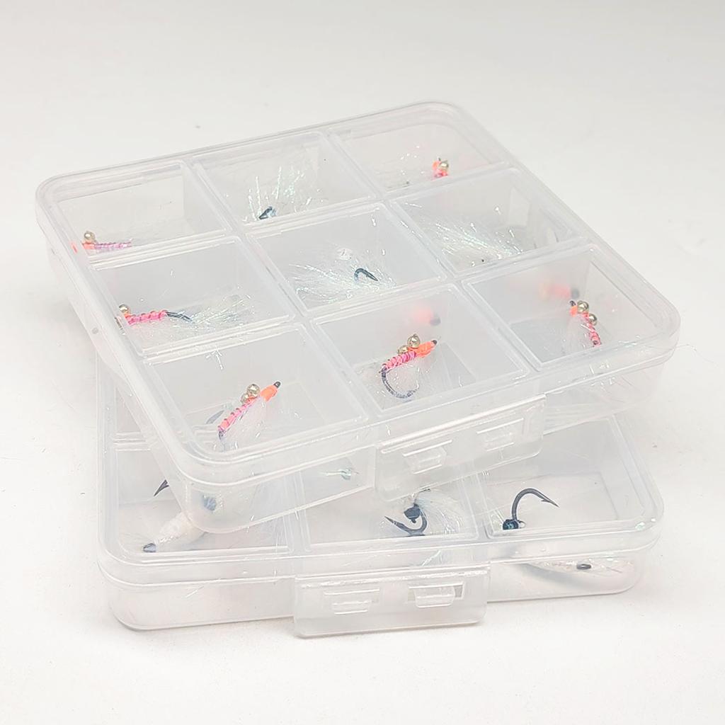 18Pcs-2 Boxs Bundle Fly Fishing Flies Wet Flies Bait Nymph Lure Flies for Flishing Trout/carp Fishing Artificial Lure Accessories (with Flies Box)