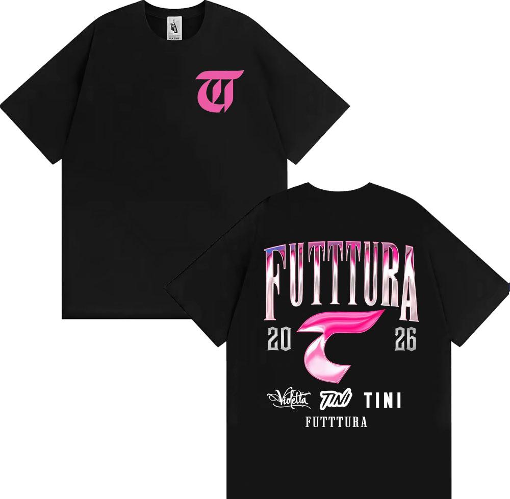 TINI STOESSEL Альбом Futtura 2026 Мировой тур Футболка Мужская Женская Харадзюку Эстетичные Футболки Хлопок 100% Повседневная С коротким рукавом Футбол...