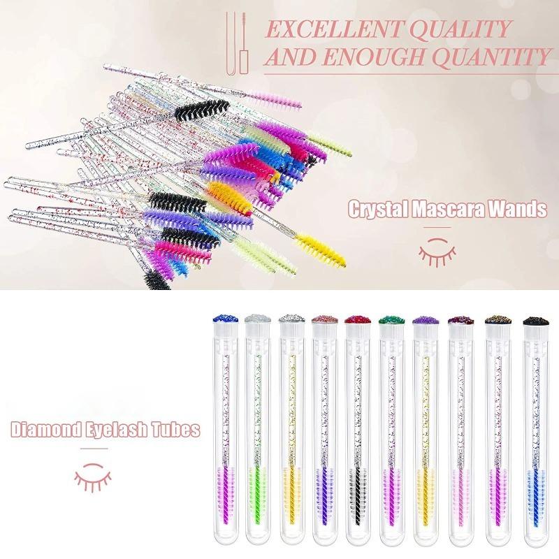 50pcs Reusable Eyelash Brush Tube for Disposable Mascara Wands Applicator Replaceable Dust-proof Eye Lash Eyebrow Brush Tube