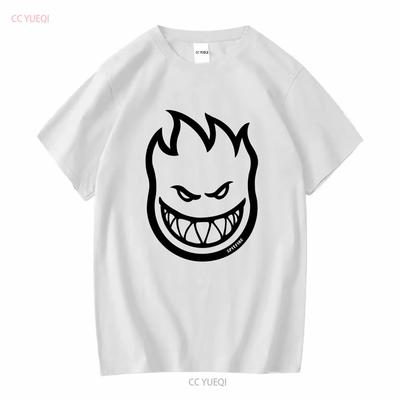 Spitfire Wheels BIGHEAD LOGO Футболка для скейтборда УГОЛЬНО-ЧЕРНЫЙ винтажная стираная модный принт Универсальная Удобная Повседневная