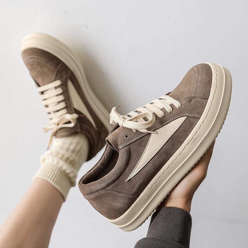 2024 Spring Dexun Suede Platform Sneakers for Men & Couples - Casual, Sporty, Height-Boosting Design