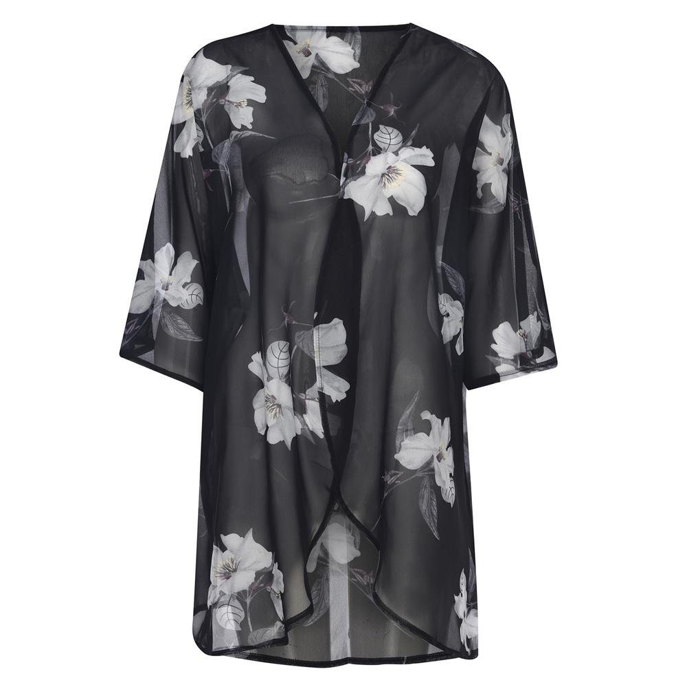 Женская шаль с гавайским принтом, летняя пляжная накидка на бикини, морская праздничная модная солнцезащитная рубашка с принтом, S-2XL