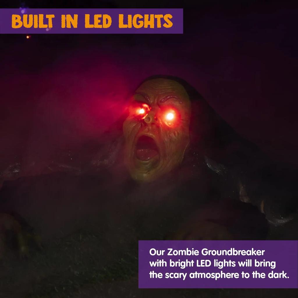 Joyfy 1 шт. Декорации на Хэллоуин «Прорывающийся из земли» Зомби со звуком и мигающими глазами Уличные пугающие Хэллоуинские украшения для двора