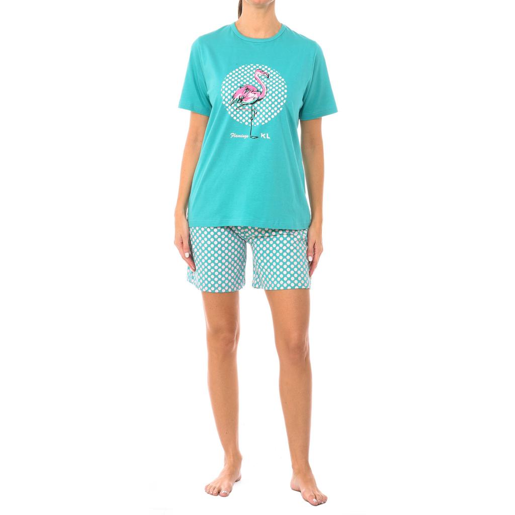 Женская летняя пижама из хлопка с короткими рукавами KL40000