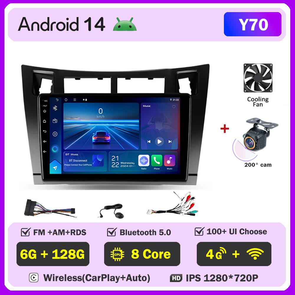Для Toyota Yaris XP90 2005 - 2012 Автомобильный радиоплеер Car Carplay Screen Autoradio Mirror Link Car Intelligent Systems Сенсорный экран