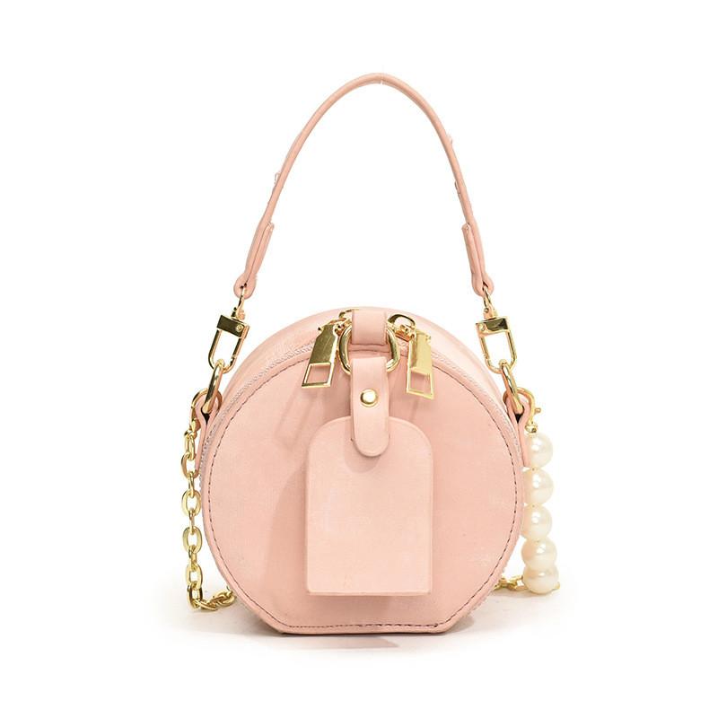 Unisex Pu Mini Circular Bag With Stitching Details For Kids And Toddler Accessories