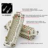 HE Rectangular Heavy Duty Connector 6 10 16 24 36 48 Pins Core Waterproof Aviation Industrial Plug Socket Top Lateral Line 16A