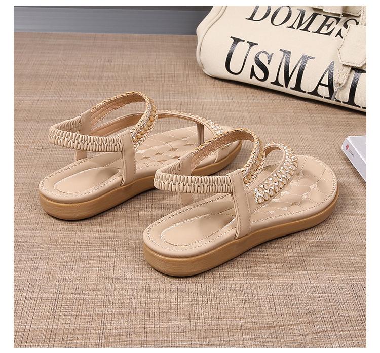 2025 летние новые босоножки в стиле бохо женские простые и легкие повседневные босоножки на плоской подошве большого размера с несколькими носками