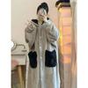 Women's Winter Plus Size Flannel Nightgown Extra Long Hooded Bathrobe Thickened Coral Fleece Bathrobe Women's Pajamas Robe