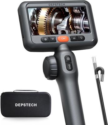 Фиброскоп DEPSTECH с шарнирным 2025 IPS 1080P Двунаправленная IP67 Камера-эндоскоп со светодиодом Идеально подходит для дома, автомобиля и машины Включает SD-карту 32 ГБ