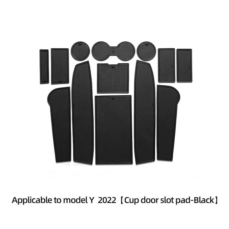 For Tesla Model 3 Y 2017-2023 Car Interior Accessories Door Slot Pad Cup Holders Non-Slip Mats Center Console Storage Pad