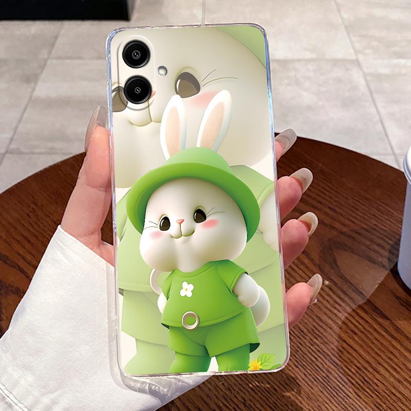 Для Samsung Galaxy A07 4G Прозрачный Роскошный Милый Заяц с Сердечком Забавный Мягкий Силиконовый Чехол из ТПУ для Samsung Galaxy A07 A07 Задняя Крышка